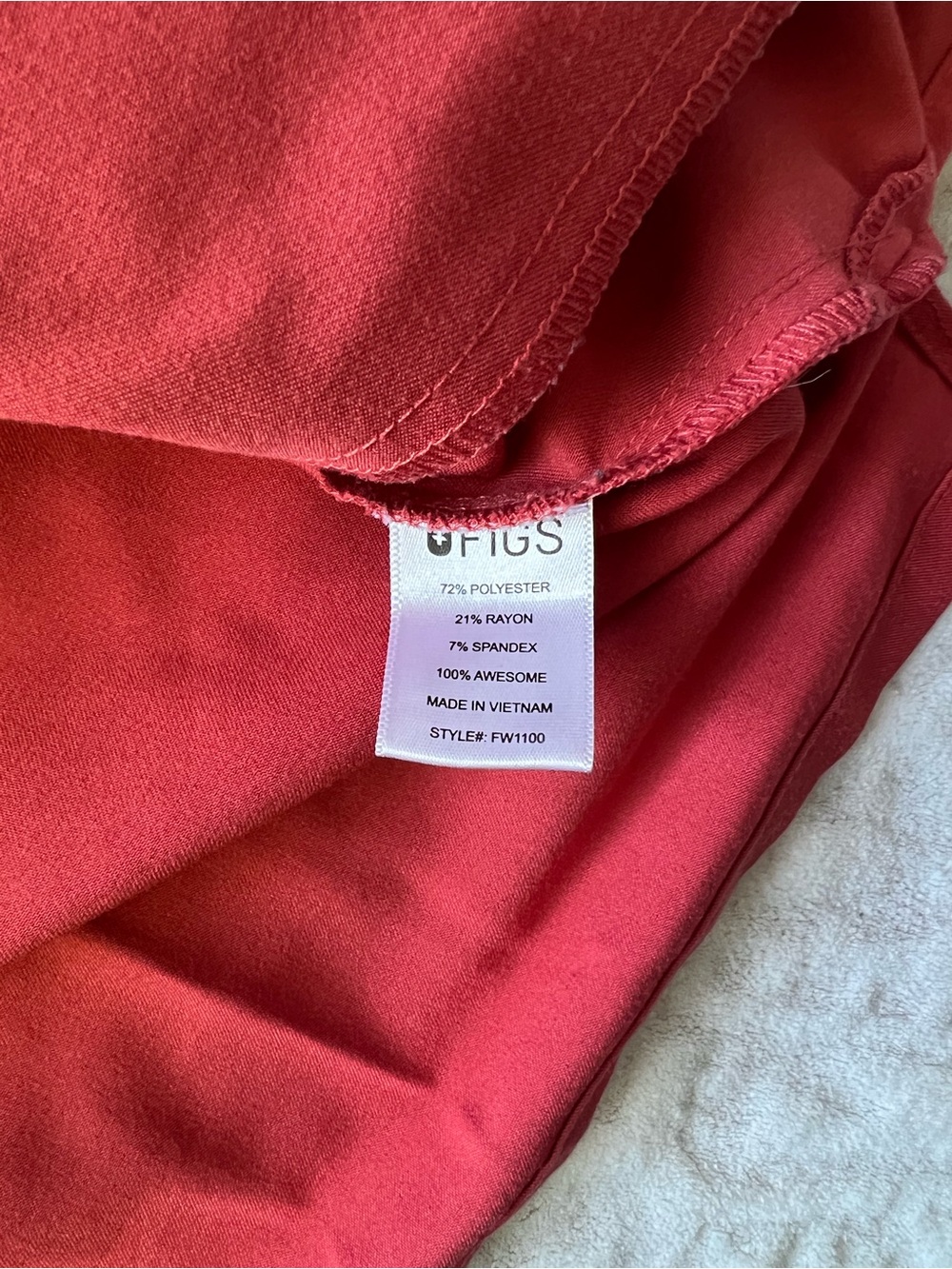 Figs Women’s Catalina Three Pocket Scrub Top | Clay Orange | Size S - Picture 7 of 7